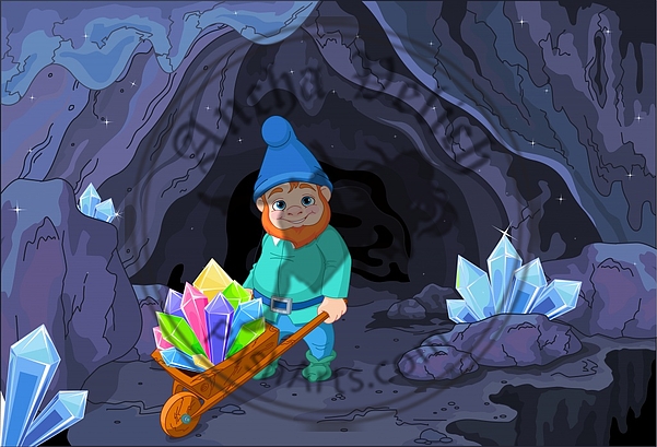 Gnome with Quartz Crystals