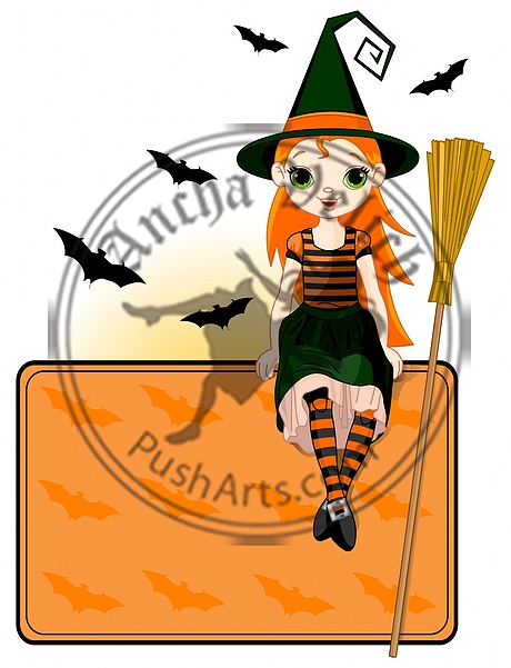 Little Halloween Witch place card