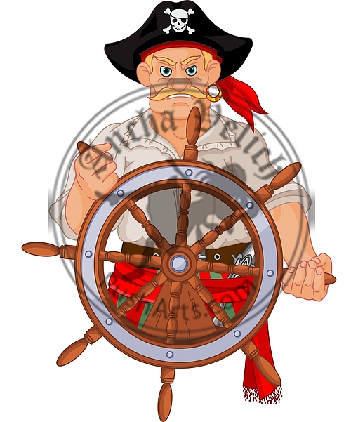 Pirate at the wheel