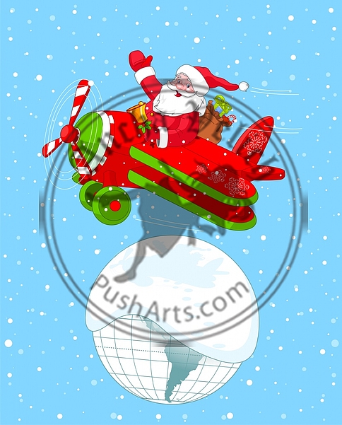 Santa Flying His Christmas Plane
