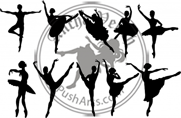 Ballet dancers silhouettes