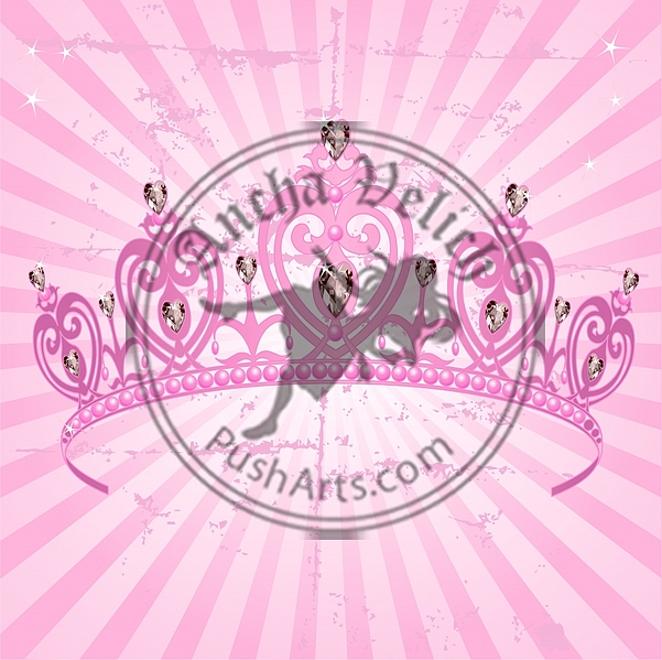 Princess Crown on radial grange background