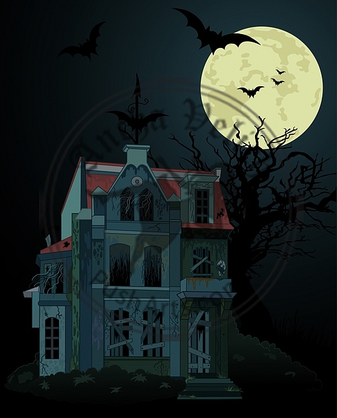 Spooky haunted house background