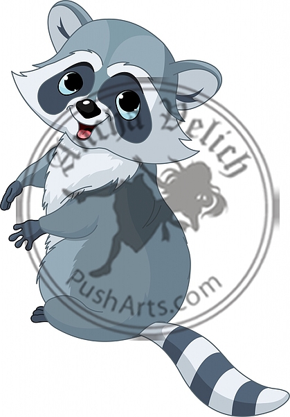 Cute cartoon raccoon