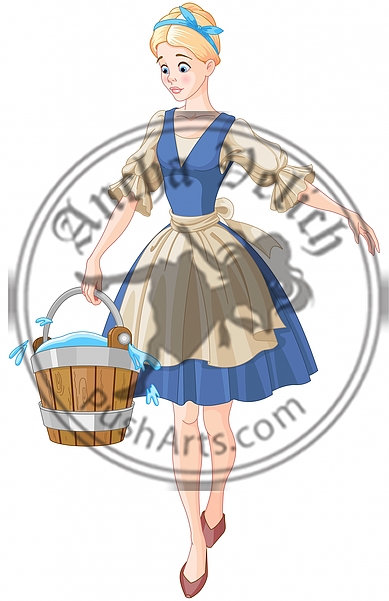 Cinderella Holds a Bucket