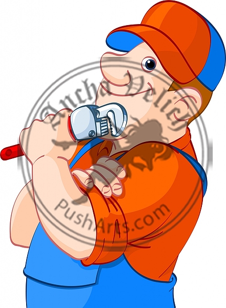Plumber holding a spanner
