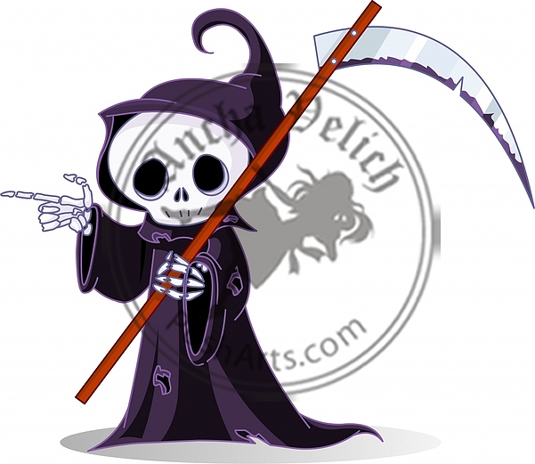 Cartoon Grim Reaper Pointing Cartoon Grim Reaper Pointing