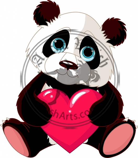 Cute Panda with heart