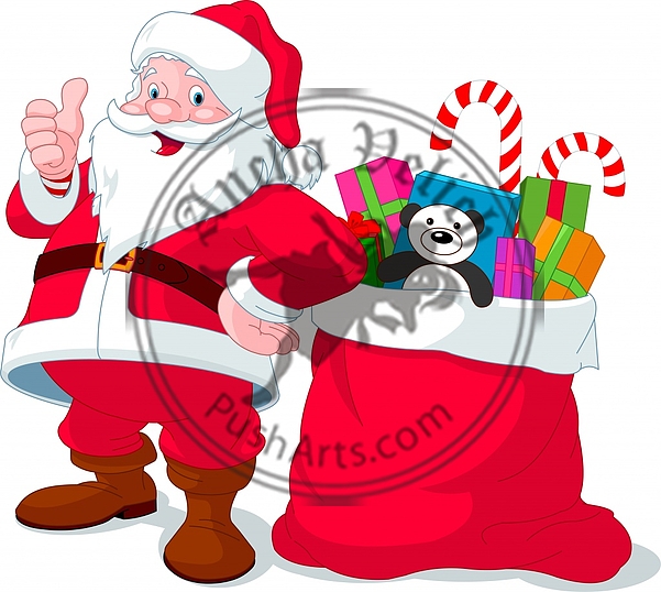 Santa Claus with sack full of gifts