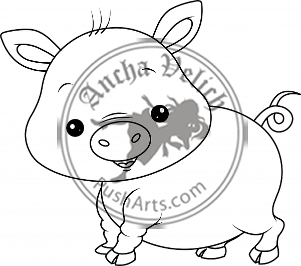 Farm animals. Pig. Coloring page