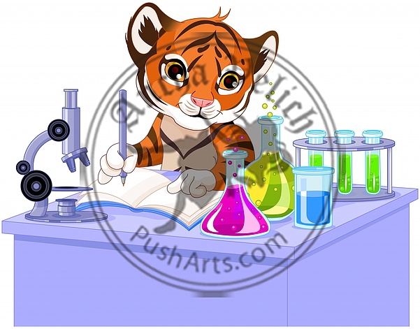 Cute Tiger Scientist