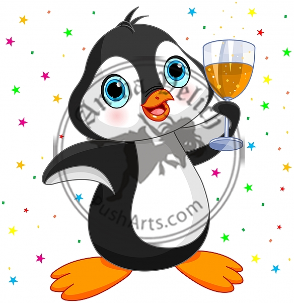 Penguin Celebrating