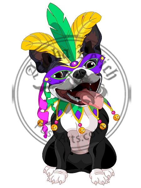 Mardi Gras Boston Terrier