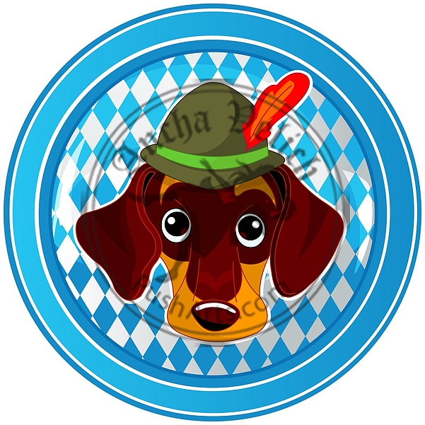 Oktoberfest circle dog button