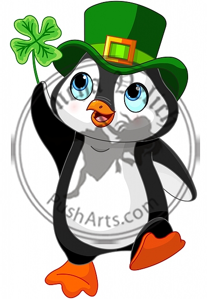 Penguin celebrates Saint Patrick Day