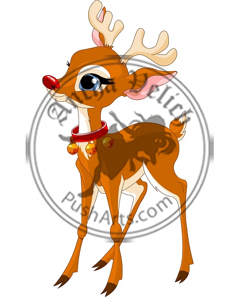 Cute Christmas reindeer Rudolf