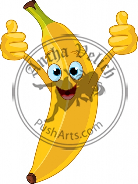 Cheerful Cartoon banana character