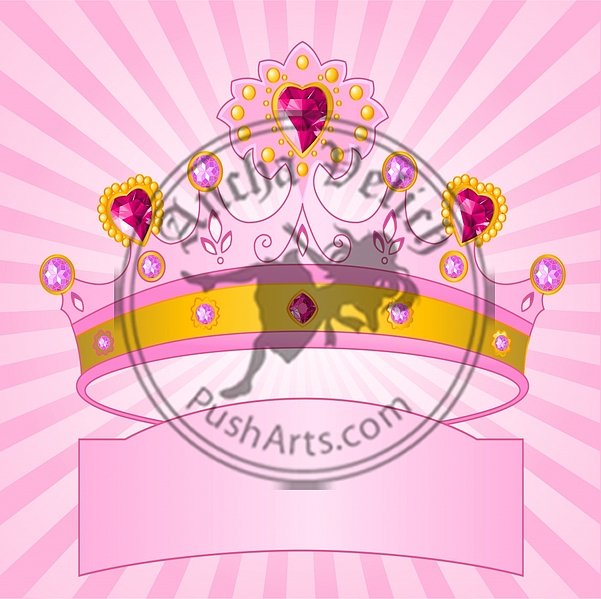Princess Crown on radial  background