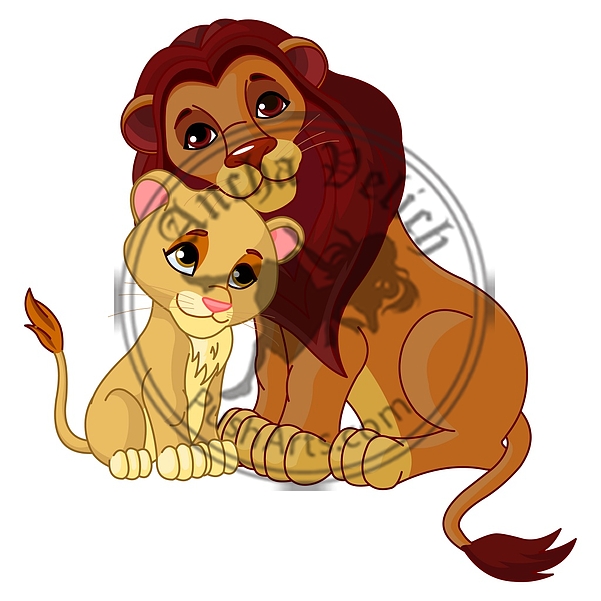 Lion and cub together