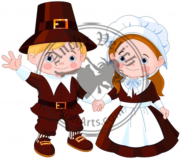 Thanksgiving Day Pilgrim Couple