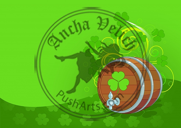 St. Patrick's Day design with beer keg