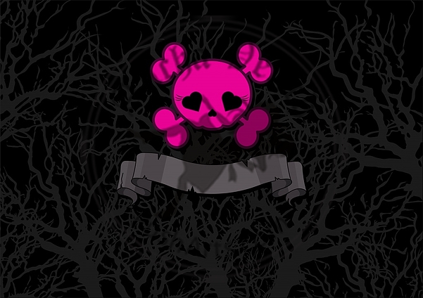 Pink crossbones