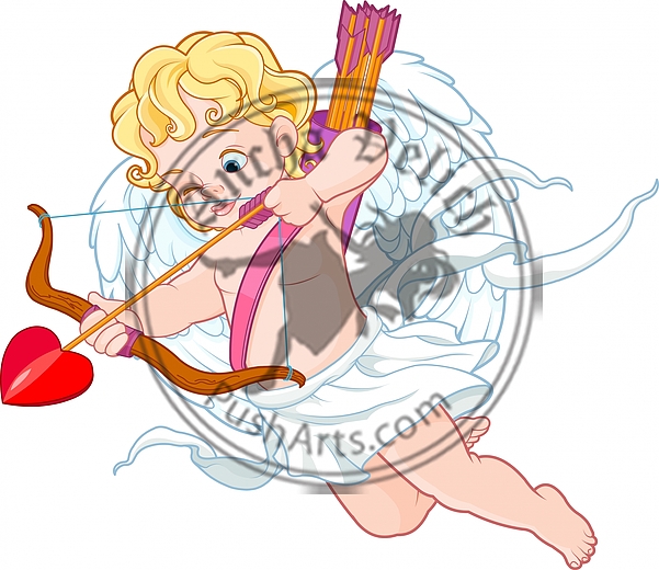 Cupid with Bow and Arrow Aiming at Someone