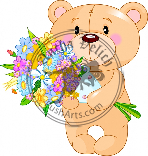 Teddy Bear with flowers