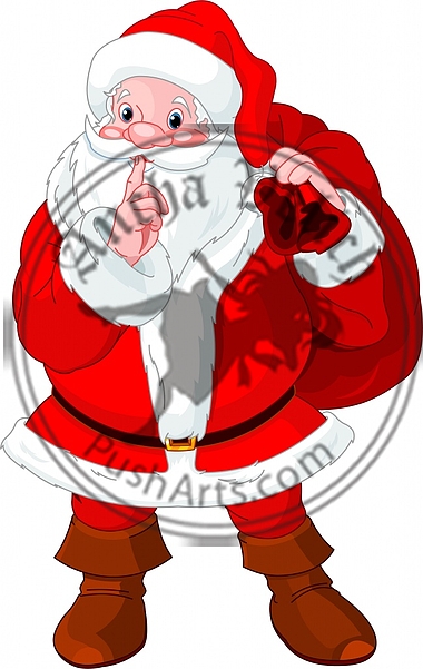 Santa Claus gesturing shush