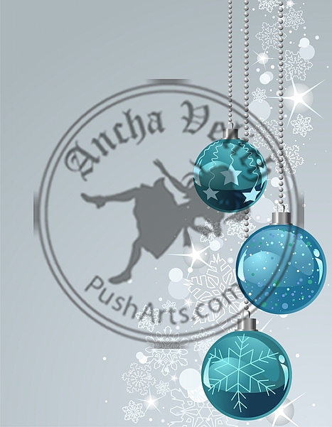 Christmas Background with balls and snowflakes