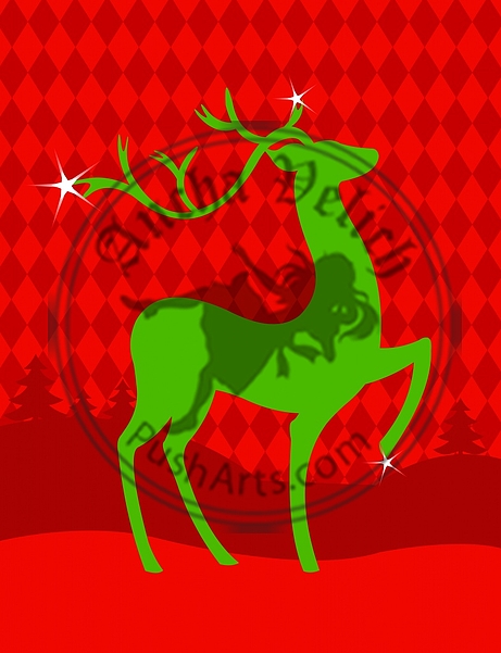 Green Christmas deer