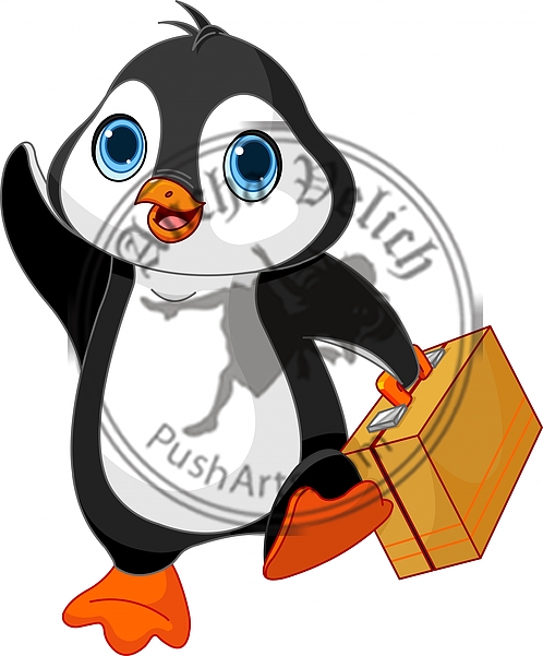 Penguin with a suitcase