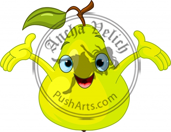 Cheerful Cartoon Pear character