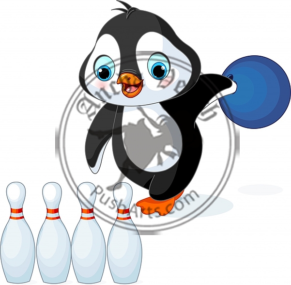 Penguin plays Bowling