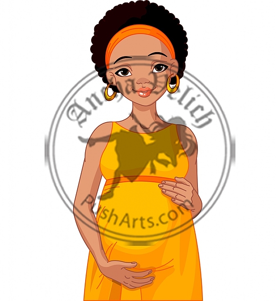 African pregnant woman prepared to be mother