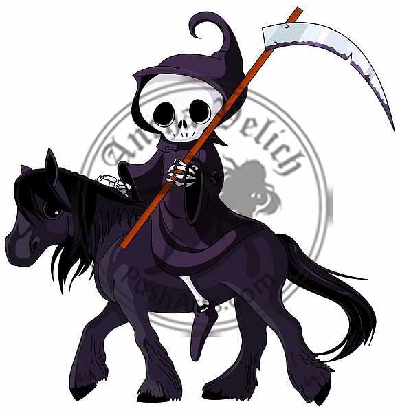 Grim Reaper Riding Horse