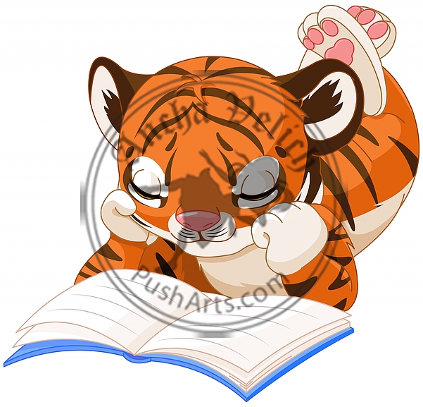 Cute Tiger Reading (Sold out )