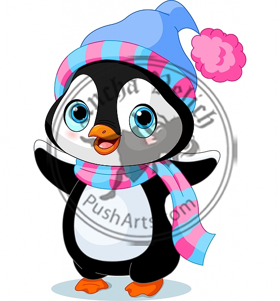 Cute winter penguin