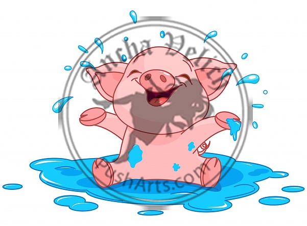 Piggy in a puddle