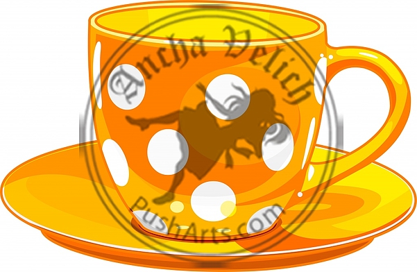 Yellow cup and saucer Yellow cup and saucer