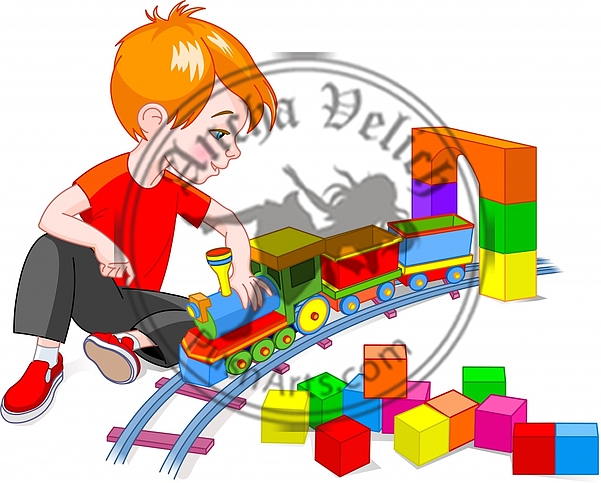 Boy with Train Set