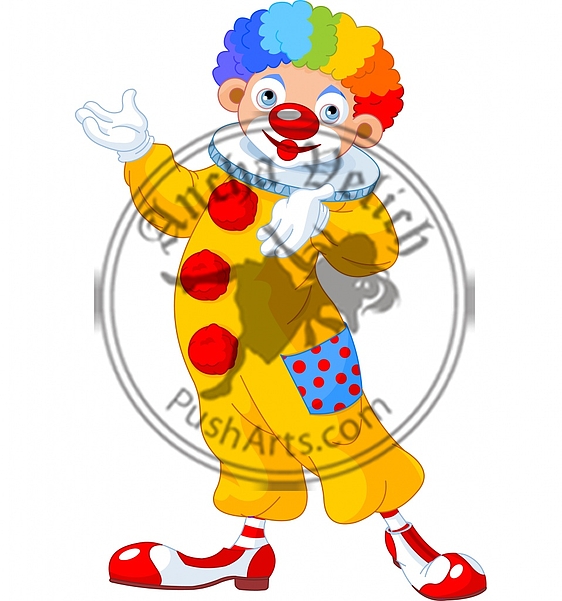 Funny Clown presenting