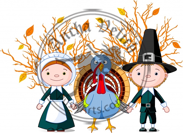 Pilgrims and turkey