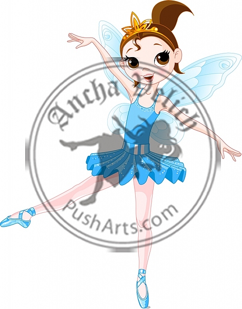 (Rainbow colors ballerinas series). Blue Ballerina