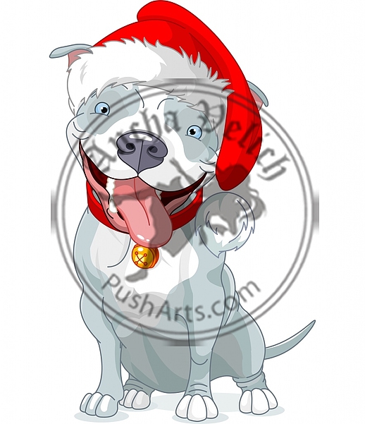 Christmas Pit Bull Dog