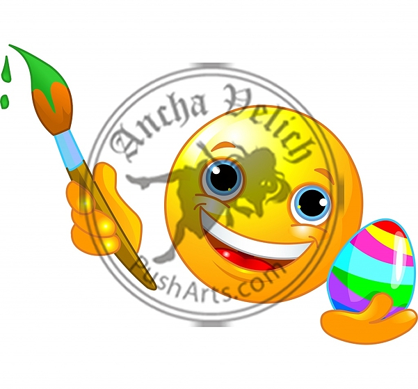 Emoticon coloring Easter Egg