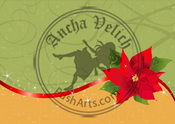 Red poinsettia Christmas background