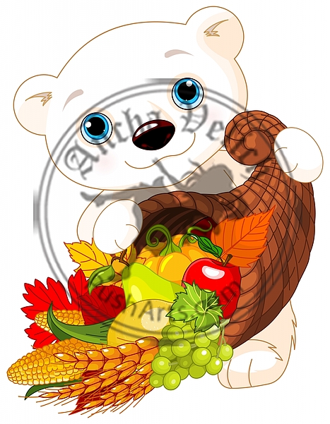 Polar Bear Holds Cornucopia