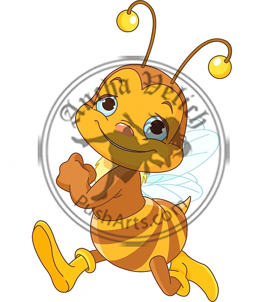 Running cute bee