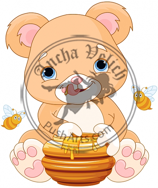 Bear Holds Honey Jar
